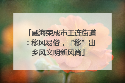 威海荣成市王连街道：移风易俗，“移”出乡风文明新风尚