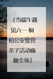 当端午遇见六一 桐柏公安警营亲子活动嗨翻全场