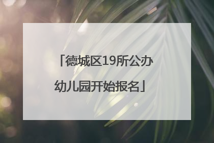 德城区19所公办幼儿园开始报名