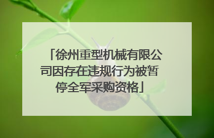 徐州重型机械有限公司因存在违规行为被暂停全军采购资格