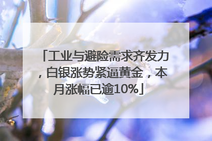 工业与避险需求齐发力，白银涨势紧逼黄金，本月涨幅已逾10%