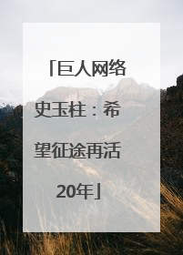 巨人网络史玉柱：希望征途再活20年