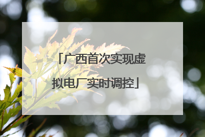 广西首次实现虚拟电厂实时调控