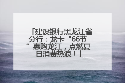 建设银行黑龙江省分行：龙卡“66节”惠购龙江，点燃夏日消费热浪！