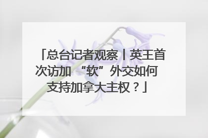 总台记者观察丨英王首次访加 “软”外交如何支持加拿大主权？
