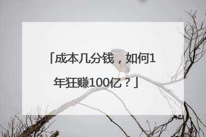 成本几分钱，如何1年狂赚100亿？