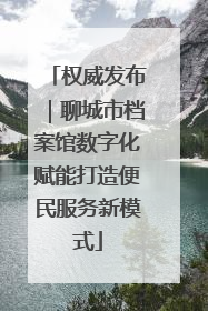 权威发布｜聊城市档案馆数字化赋能打造便民服务新模式