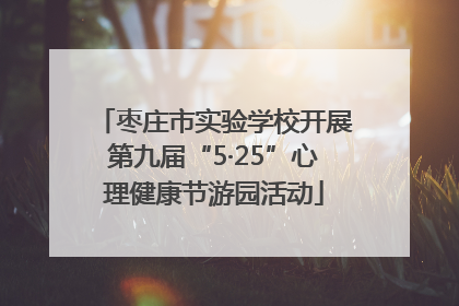 枣庄市实验学校开展第九届“5·25”心理健康节游园活动