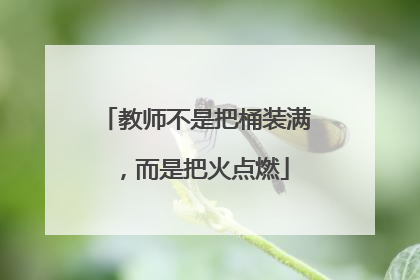 教师不是把桶装满，而是把火点燃