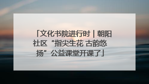 文化书院进行时｜朝阳社区“指尖生花 古韵悠扬”公益课堂开课了
