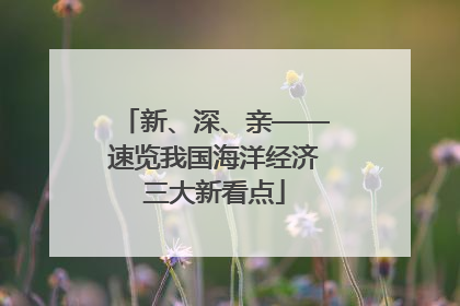 新、深、亲——速览我国海洋经济三大新看点