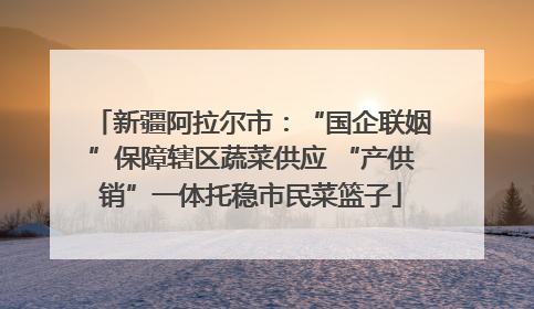 新疆阿拉尔市：“国企联姻”保障辖区蔬菜供应 “产供销”一体托稳市民菜篮子