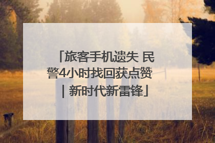 旅客手机遗失 民警4小时找回获点赞｜新时代新雷锋