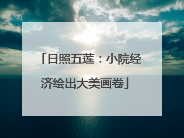 日照五莲：小院经济绘出大美画卷