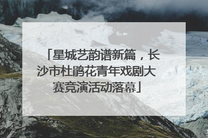 星城艺韵谱新篇，长沙市杜鹃花青年戏剧大赛竞演活动落幕