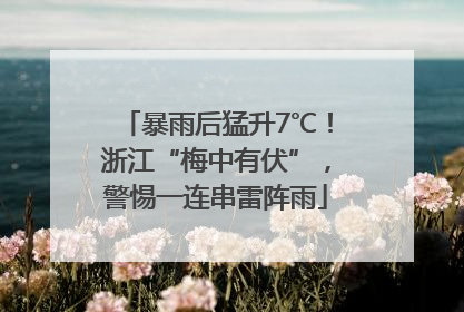 暴雨后猛升7℃！浙江“梅中有伏”，警惕一连串雷阵雨