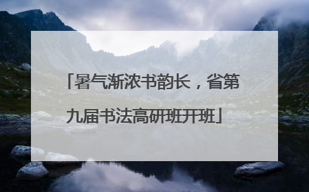 暑气渐浓书韵长，省第九届书法高研班开班