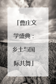 曹庄文学盛典：乡土与国际共舞