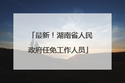 最新！湖南省人民政府任免工作人员