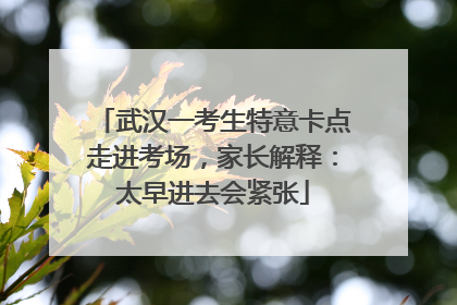 武汉一考生特意卡点走进考场，家长解释：太早进去会紧张
