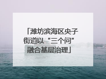 潍坊滨海区央子街道以“三个问”融合基层治理