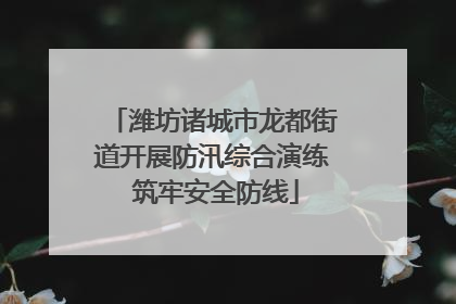 潍坊诸城市龙都街道开展防汛综合演练 筑牢安全防线