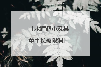 永辉超市及其董事长被限消