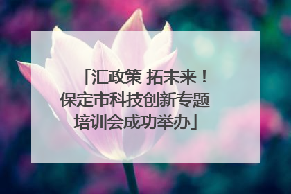 汇政策 拓未来！保定市科技创新专题培训会成功举办