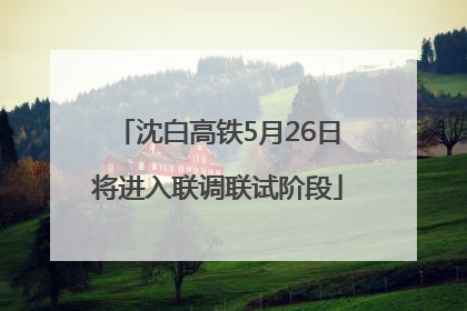 沈白高铁5月26日将进入联调联试阶段