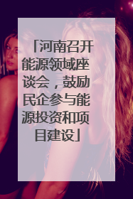 河南召开能源领域座谈会，鼓励民企参与能源投资和项目建设