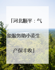河北顺平：气象服务助小麦生产保丰收