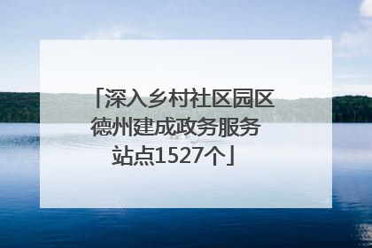 深入乡村社区园区 德州建成政务服务站点1527个