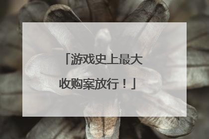 游戏史上最大收购案放行！