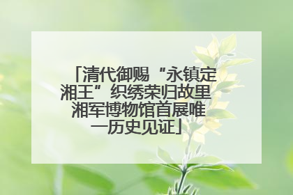 清代御赐“永镇定湘王”织绣荣归故里 湘军博物馆首展唯一历史见证