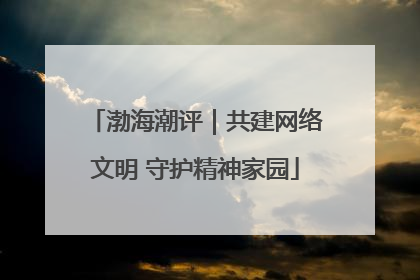 渤海潮评｜共建网络文明 守护精神家园