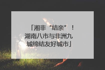 湘非“结亲”！湖南八市与非洲九城缔结友好城市