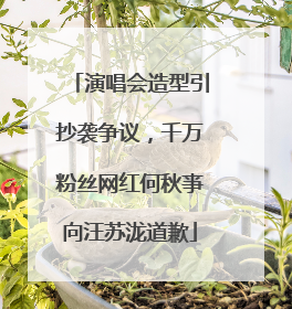 演唱会造型引抄袭争议，千万粉丝网红何秋亊向汪苏泷道歉