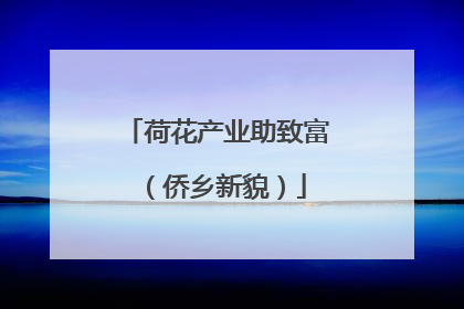 荷花产业助致富（侨乡新貌）