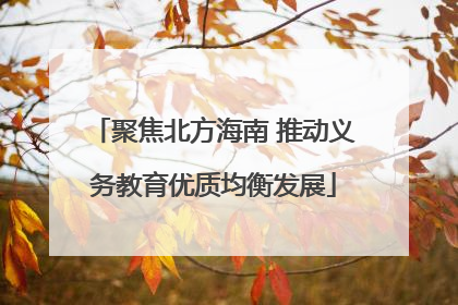 聚焦北方海南 推动义务教育优质均衡发展