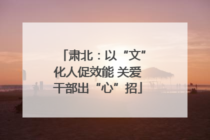 肃北：以“文”化人促效能 关爱干部出“心”招
