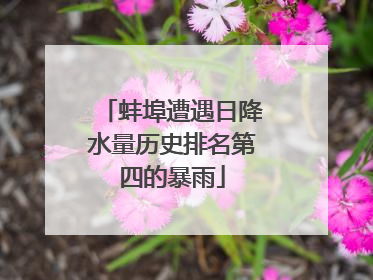 蚌埠遭遇日降水量历史排名第四的暴雨
