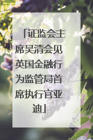 证监会主席吴清会见英国金融行为监管局首席执行官亚迪