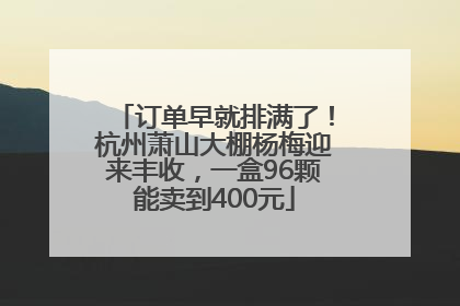 订单早就排满了！杭州萧山大棚杨梅迎来丰收，一盒96颗能卖到400元