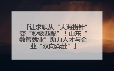 让求职从“大海捞针”变“秒级匹配”！山东“数智就业”助力人才与企业“双向奔赴”