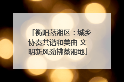 衡阳蒸湘区：城乡协奏共谱和美曲 文明新风劲拂蒸湘地