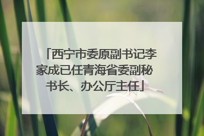 西宁市委原副书记李家成已任青海省委副秘书长、办公厅主任