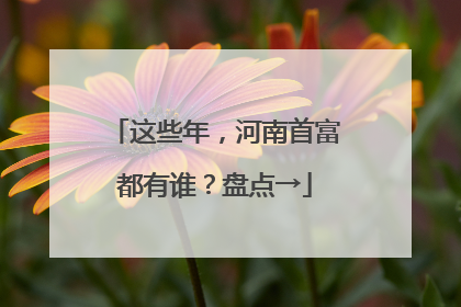 这些年，河南首富都有谁？盘点→