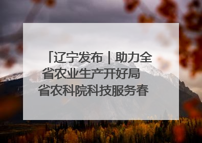 辽宁发布｜助力全省农业生产开好局 省农科院科技服务春耕备耕成效显著