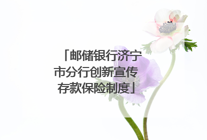 邮储银行济宁市分行创新宣传存款保险制度