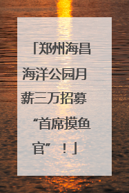 郑州海昌海洋公园月薪三万招募“首席摸鱼官”！